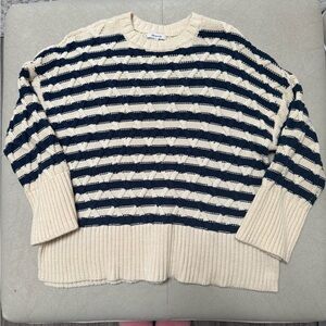 Madewell Navy and Cream Striped Sweater